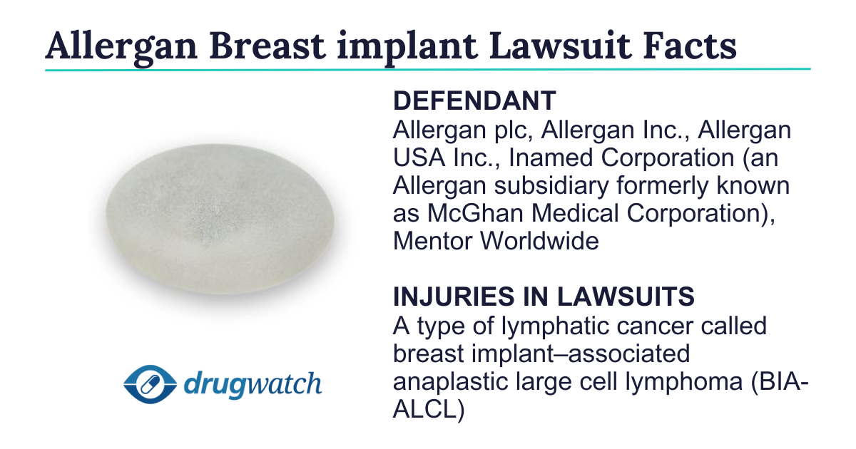 Allergan Breast Implant Lawsuit Facts including the defendant and injuries named in the lawsuits