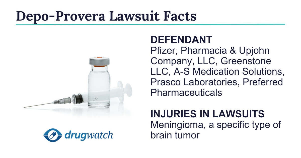 Depo-Provera Lawsuit Facts including the defendant and injuries named.