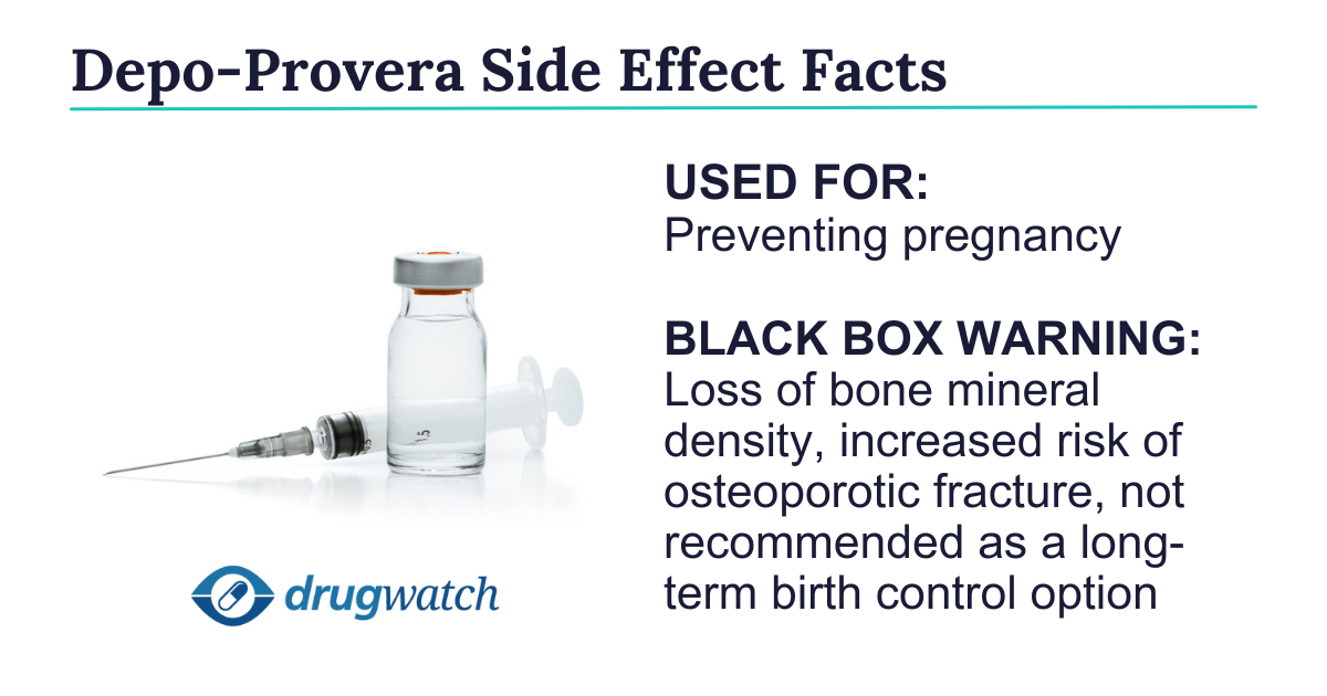 Depo-Provers Side Effects Facts including its use and black box warnings.