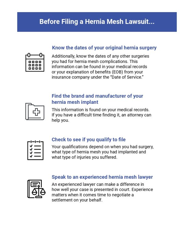 Hernia mesh lawsuit checklist