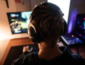 A person playing a video game.