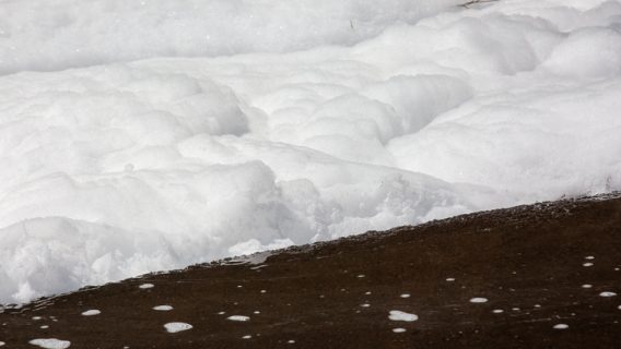 Toxic PFOS Chemical Fire Foam Floating Down the Street, PFAS Firefighting Chemicals