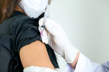 woman receiving injection